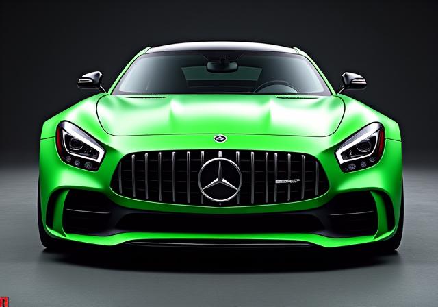 Imponente Mercedes-AMG GT R en color verde mate.